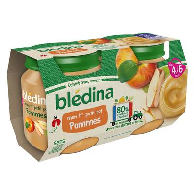 Blédina - Mon 1er petit pot Pommes Pot Bébé Dès 4/6 mois, 2x130g