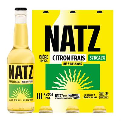 NATZ Bière légère au citron 5°, 3x33cl