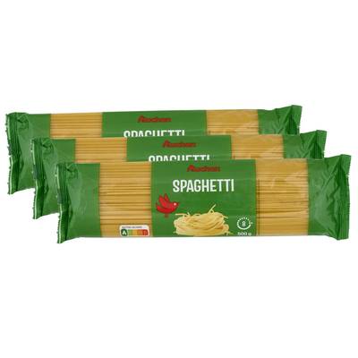 Auchan Pâtes Spaghetti, Lot de 3x500g