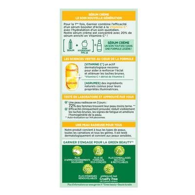3600542449601 - Garnier - Sérum Crème Vitamine C 2en1 Booster d'éclat