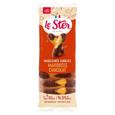 Le Ster Madeleines Longues Marbré Chocolat, 250g
