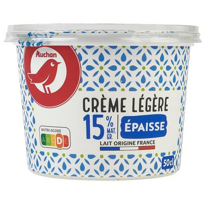 Auchan Crème fraiche épaisse légère 15%mg, 50cl