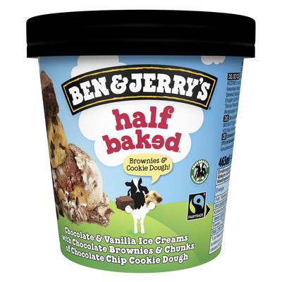 Ben&Jerry's Crème glacée Half Baked Brownies & Cookie Dough, 411g