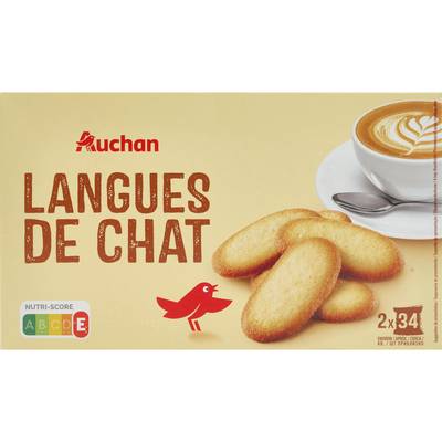 Auchan Langues de chat dégustation, 200g