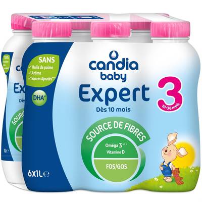 Candia - Baby Lait de Croissance 3 Liquide Expert Bébé Dès 10 mois, 6x1L