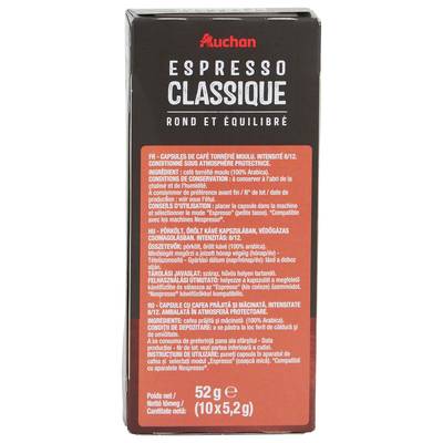 3245678093702 - Auchan - Capsules de café Espresso classico