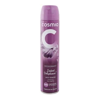 COSMIA Déodorant spray 24h instant voluptueux anti-traces sans sels d'Aluminium, 200ml