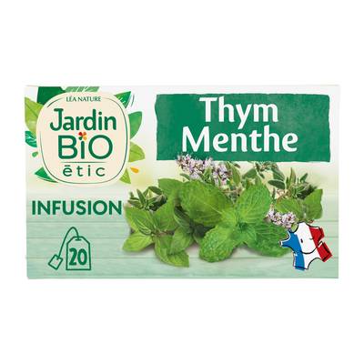Jardin Bio Etic Infusion Thym Menthe Bio - 20 sachets, 30g