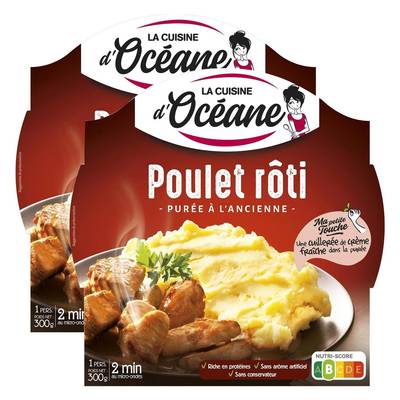 La Cuisine d'Océane Poulet Rôti et Purée à l'Ancienne, Lot de 2x300g
