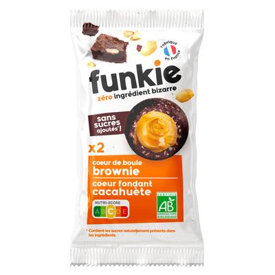 Funkie Coeur de Boule Brownie Coeur fondant Beurre de Cacahuètes Bio, 36g