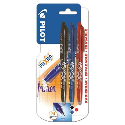 Pilot 3 Stylos effaçables Frixion Ball encre gel effaçable bleu, noire, rouge pointe moyenne, 3  stylos