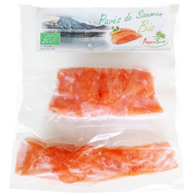Aquibio Pavés de saumon Bio avec peau, 300g