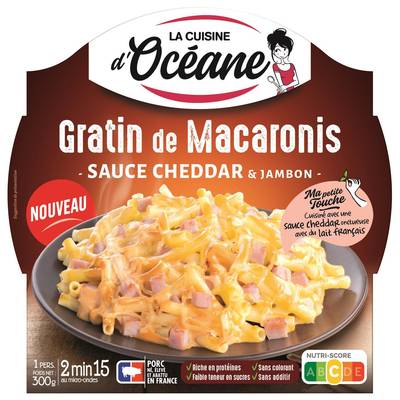 La Cuisine d'Océane Gratin Macaroni Sauce Cheddar et Jambon, 300g