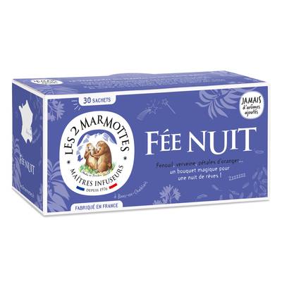 Les 2 Marmottes Infusion fée nuit, 30 sachets