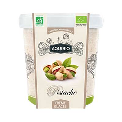Aquibio Crème glacée Pistache artisanale bio, 300g