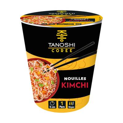 Tanoshi - Corée Nouilles Coréennes Kimchi en Cup, 65g