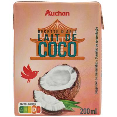 Auchan Lait de coco en brique, 20cl