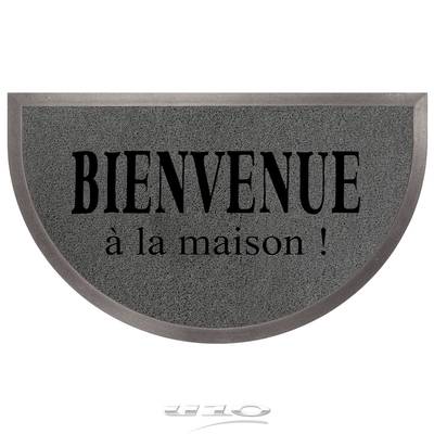 Douceur D Interieur Tapis d'entrée demi lune Maison gris noir, 45 x 75 cm