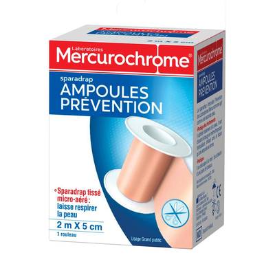 Mercurochrome Sparadrap ampoules, 2m x 5 cm