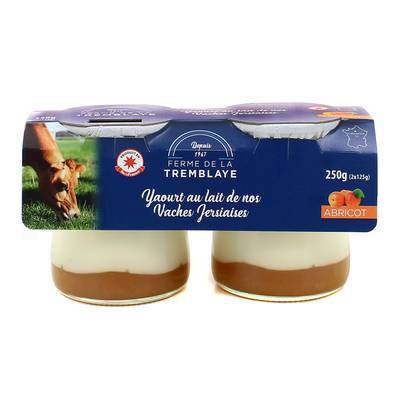 La Ferme de la Tremblaye Yaourt fermier abricot au lait de vache Jersiaise, 2x125g