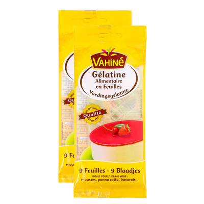 Vahine Gélatine, 9 feuilles, 2x20g