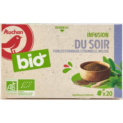 Auchan BIO Infusion du soir bio, 20 sachets