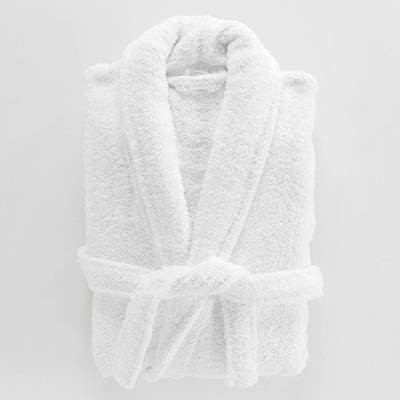 Douceur D Interieur Peignoir éponge col blanc, 1 peignoir Taille unique