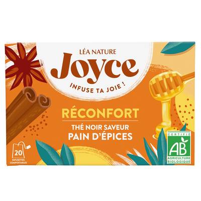 Joyce Thé Noir Saveur Pain d'Epices Bio - Réconfort, 20  sachets