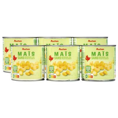Auchan Maïs sans résidu de pesticides, Lot de 2 -3x285g