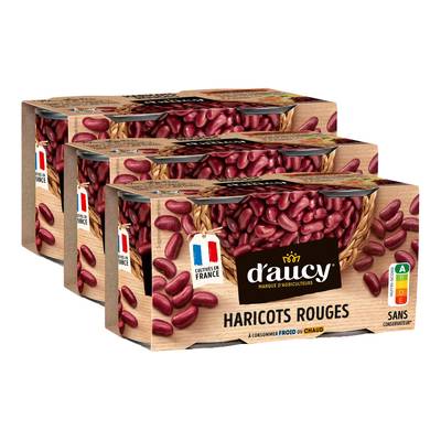D'aucy Haricots Rouges, Lot de 3x2x125g