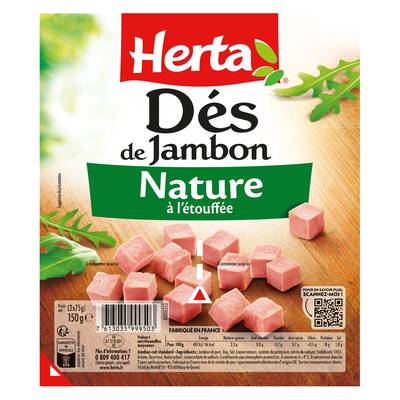 Herta Dés de Jambon Nature à l'Etouffée, 2x75g