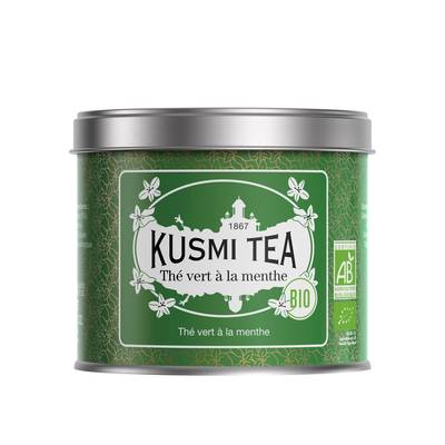 Kusmi Tea Thé vert à la menthe Bio - Boîte métal, 100g