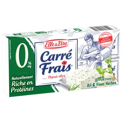 Elle&Vire Fromage Frais 0% ail et fines herbes, 8 fromages - 200g