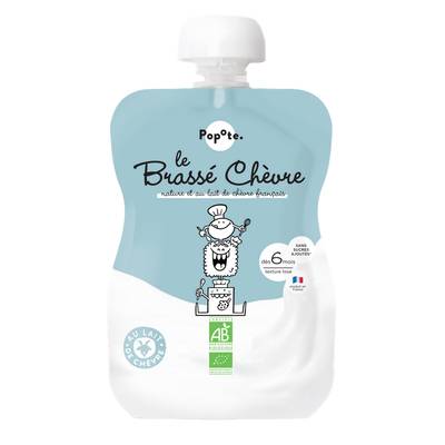 Popote Brassé Lait de Chèvre Bio Gourde Dès 6 Mois, 100g
