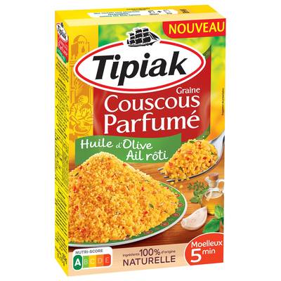 Tipiak Couscous Parfumé Huile d'olive & Ail rôti, 350g
