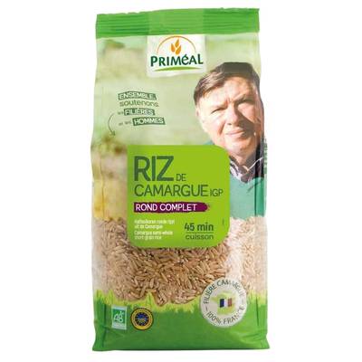 Priméal Riz Rond Complet de Camargue IGP bio, 1kg