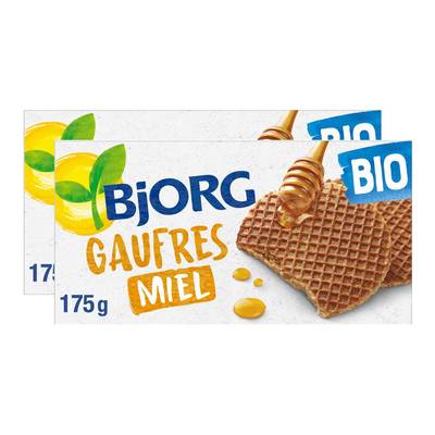 Bjorg Gaufres au miel Bio, Lot de 2x175g