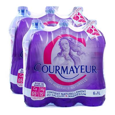 Courmayeur Eau minérale naturelle, 2 packs de 6x1L