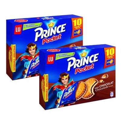 Prince Biscuits fourrés au chocolat pocket, 2x400g