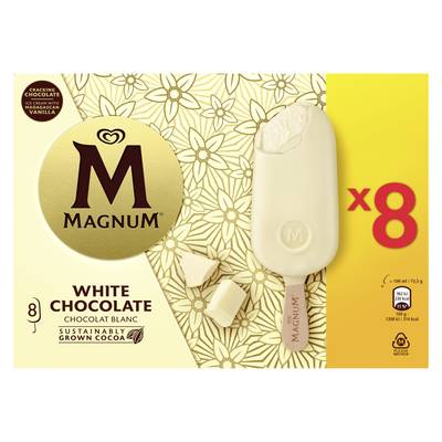 Magnum Bâtonnets chocolat blanc, 8 bâtonnets - 600g