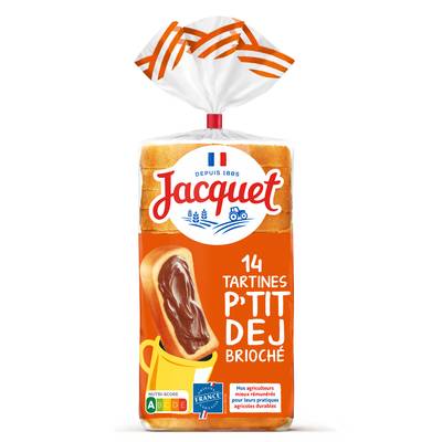 Jacquet Pain de Mie Brioché Tartine P'tit Dej, 14 tranches - 410g