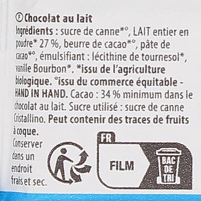 4006040209904 - Rapunzel - Chocolat au lait bio équitable
