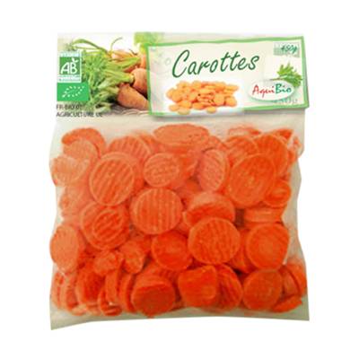 Aquibio Carottes bio coupées en rondelles, 450g