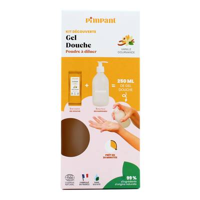 Pimpant Gel douche vanille gourmande Kit Découverte, 1 recharge + 1 bouteille