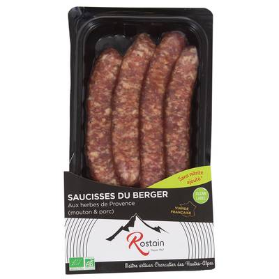Rostain Saucisses du Berger Bio aux Herbes de Provences, 4x55g
