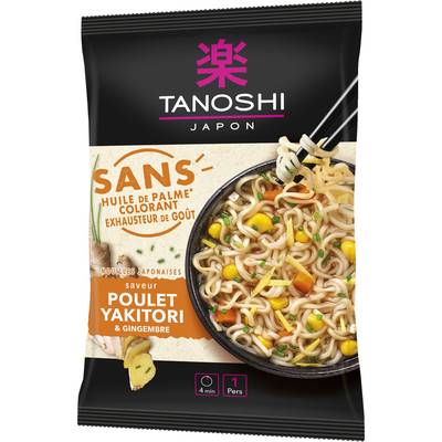 Tanoshi - Japon Nouilles Instantanées Poulet Yakitori, 73g