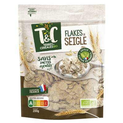 Terres et Céréales Bio Flakes de Seigle Bio, 200g
