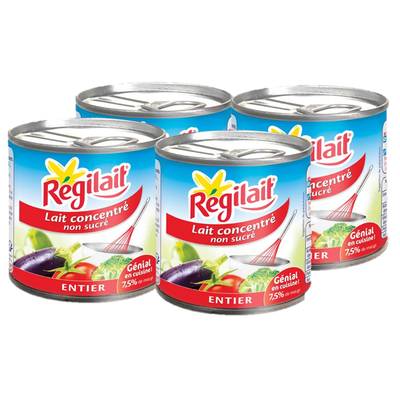 Régilait Lait Concentré Non sucré entier, 4x170g