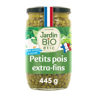 Jardin Bio Etic Petits Pois Extra Fins Bio sans sucres ajoutés, 660g