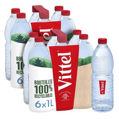 Vittel Eau minérale naturelle, 2 packs de 6x1L